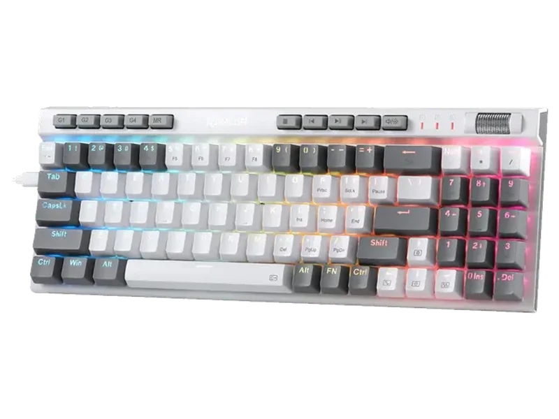 REDRAGON SE K655 Magicwand RGB 75% Wired Gaming Keyboard ( White/ Grey ) ( Linear Red Switch )