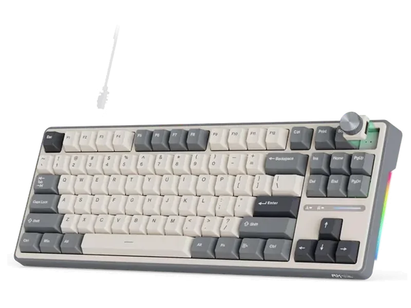 ROYAL KLUDGE R87 Pro 75% RGB Mechanical Wired Gaming Keyboard ( Grey ) ( Brown Switch )