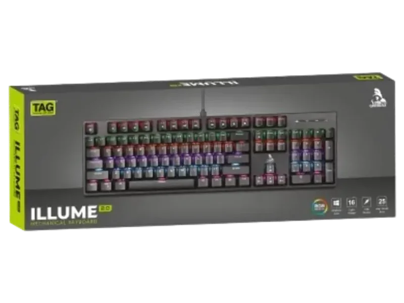 TAG Gamerz Illume 2.0 Full Size RGB Mechanical Wired Gaming Keyboard ( Black) (TAG Gamerz Illume) ( Mechanical Switch )