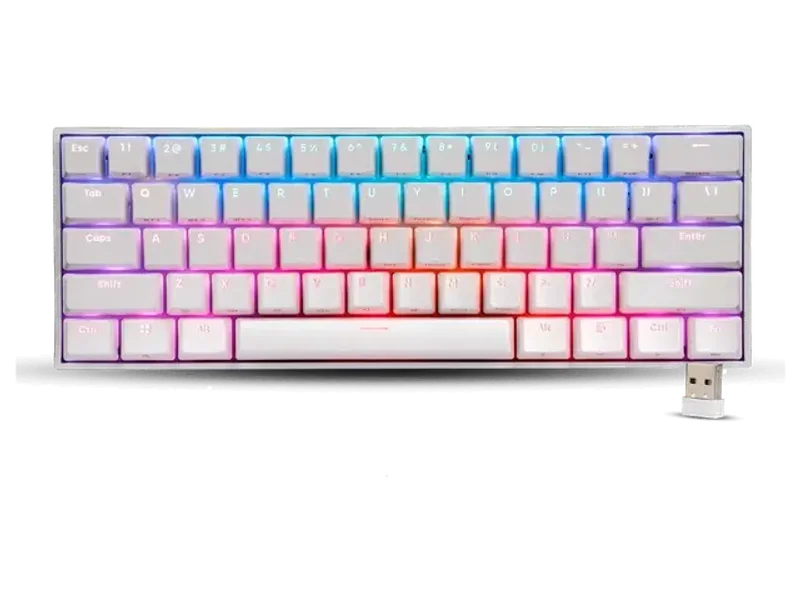 ZEBRONICS Zeb-Max Ninja 60% RGB Mechanical Wireless Gaming Keyboard ( White ) ( Blue Switch )