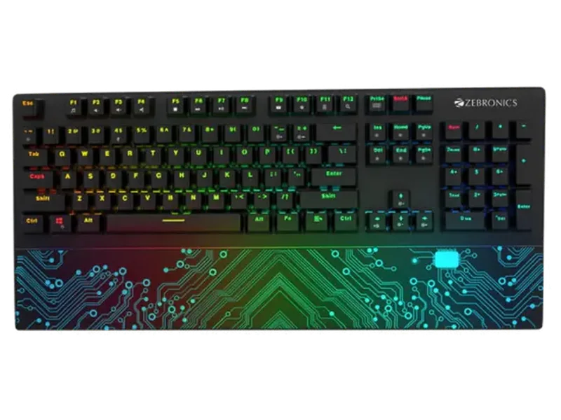 ZEBRONICS Zeb-MAX Chroma Premium Full Size Mechanical Wired Gaming Keyboard ( Black ) ( Tactile Switch )