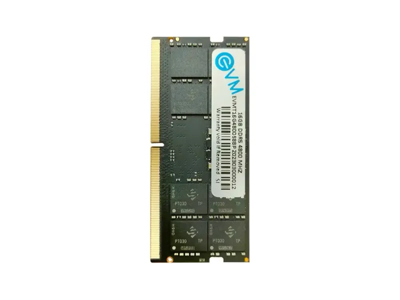 EVM 16GB DDR5 Laptop RAM Memory | 4800MHz | PC5-38400 | SO-DIMM | 262-Pin | CL19 | 1.1V Low Voltage | High Speed Performance | 10 Year Warranty (EVMT16G4800S88P)