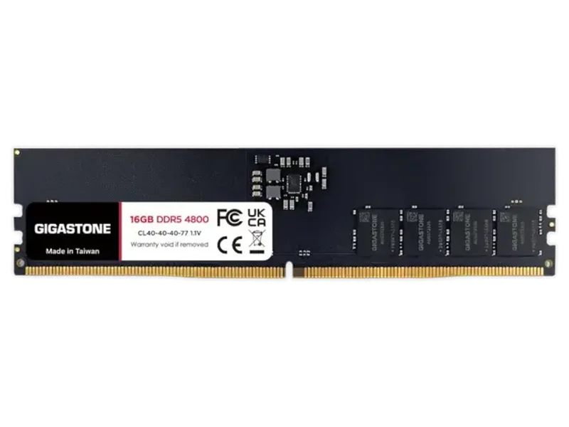 【DDR5 RAM】 GIGASTONE 16GB DDR5 4800MHz PC5-38400 CL 40-40-40-77 1.1V UDIMM 288 Pin Unbuffered Non ECC High Performance PC Desktop Memory Upgrade
