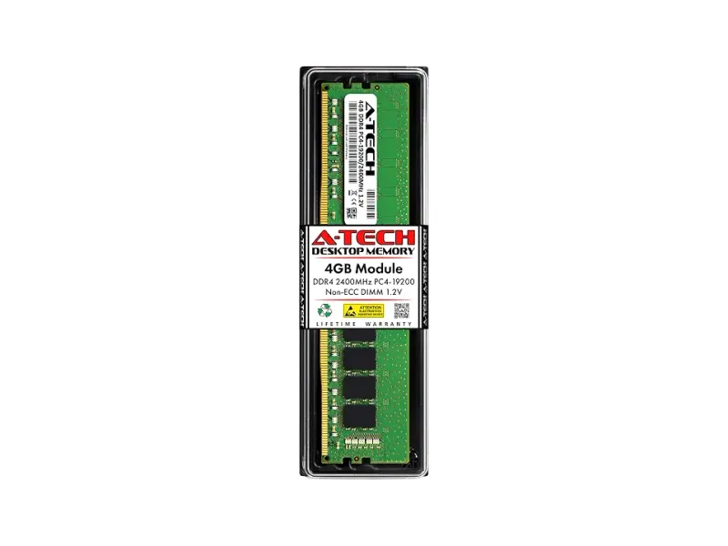 A-Tech 4GB DDR4 2400 MHz UDIMM PC4-19200 (PC4-2400T) CL17 DIMM Non-ECC Desktop RAM Memory Module