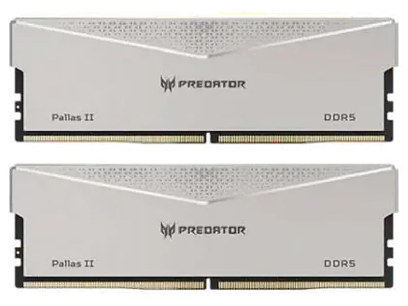 Acer Predator Pallas II 32GB 16GBx2 6000mhz DDR5 Memory Silver Color BL.9BWWR.350
