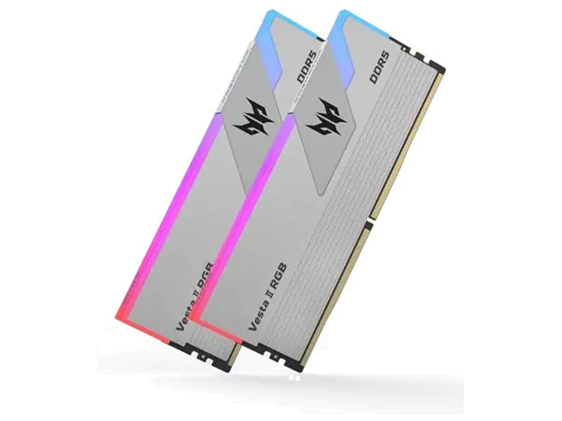Acer Predator Vesta II RGB 32GB (16GBx2) 7200MHz DDR5 CL34 Silver Color RAM Memory BL.9BWWR.364