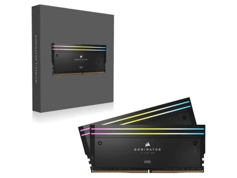 CORSAIR Dominator Titanium RGB 32GB ( 16GBx2 ) 6000MHz DDR5 RAM (Black) ( CL30 )