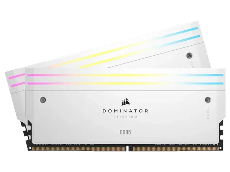CORSAIR MEMORY CMP32GX5M2X7200C34W DOMINATOR TITANIUM RGB 32GB (2X16GB) DDR5 DRAM 7200MT/S CL34 INTEL XMP MEMORY KIT WHITE