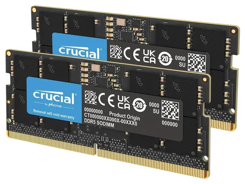 CRUCIAL 32GB KIT (2X16GB) DDR5-5600 SODIMM CL46 RAM CT2K16G56C46S5