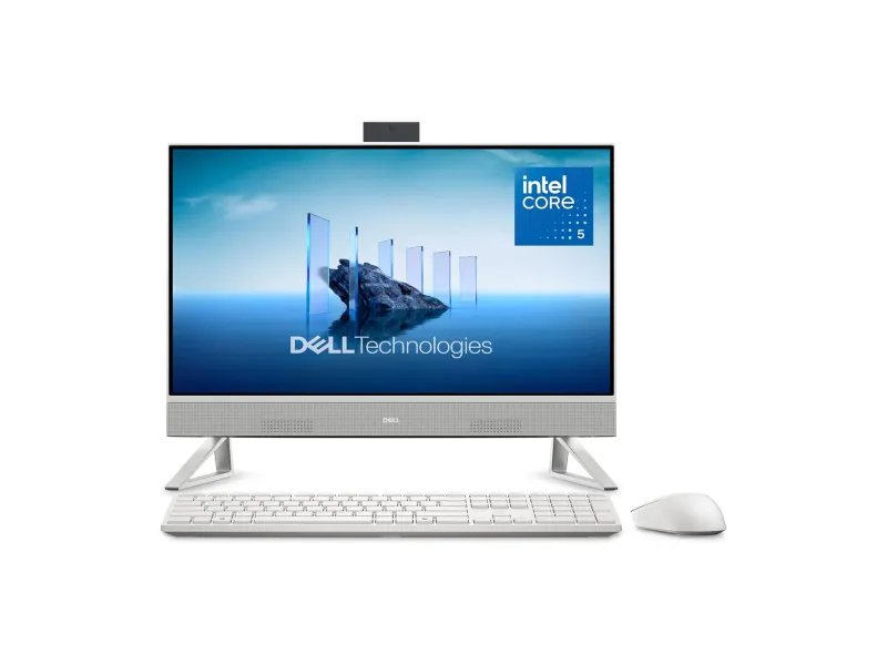 DELL 24 ALL-IN-ONE DESKTOP EC24250-23.8-INCH FHD TOUCH DISPLAY, INTEL CORE 5 PROCESSOR 120U, INTEL GRAPHICS, 16GB DDR5 RAM, 512GB SSD, WINDOWS 11 HOME WHITE