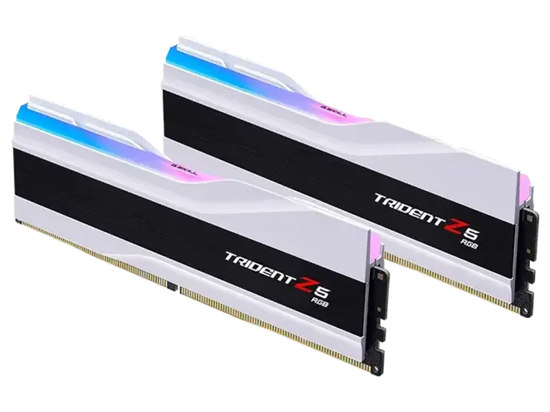 G.SKILL Trident Z5 RGB Series (Intel XMP 3.0) DDR5 RAM 32GB (2x16GB) 6400MT/s CL32-39-39-102 1.40V Desktop Computer Memory UDIMM - Matte White (F5-6400J3239G16GX2-TZ5RW)