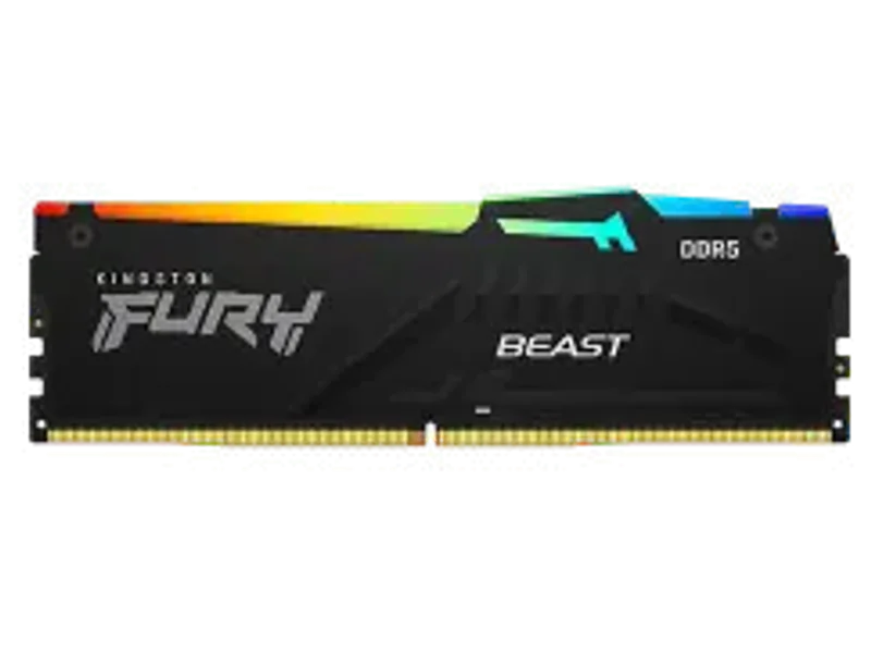 Kingston Fury Beast RGB 16GB (16GBx1) DDR5 6000MHz CL40 Black (KF560C40BBA-16)