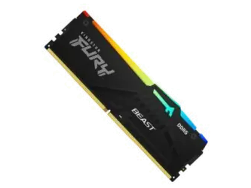 Kingston Fury Beast RGB 16GB (16GBx1) DDR5 6000MHz Desktop RAM (Black) KF560C36BBE2A-16