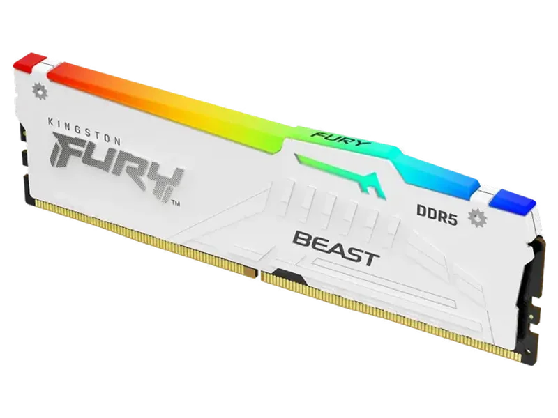 KINGSTON Fury Beast RGB 16GB ( 16GB x 1 ) 6000MHz DDR5 RAM ( White ) ( CL40 )