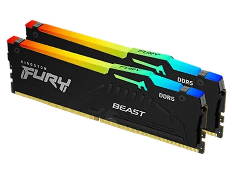 KINGSTON Fury Beast RGB XMP 64GB ( 32GBx2 ) DDR5 6000MHz RAM (Black) ( CL40 )