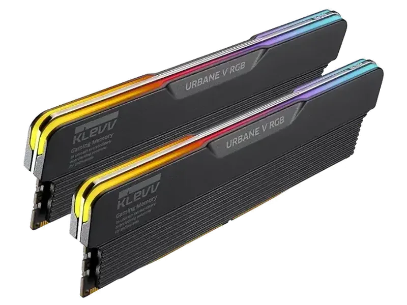 KLEVV Urbane V RGB DDR5 32GB (2x16GB) 6000MHz CL30 SK Hynix A-Die 1.35V Gaming Desktop Ram Memory XMP 3.0 / AMD Expo Ready - Jet Black (KD5AGUA80-60A300V)