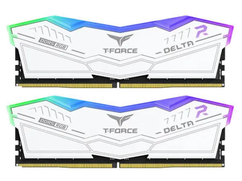 TEAMGROUP T-Force Delta RGB 32GB ( 16GB x 2 ) 6400MHz DDR5 RAM ( White ) ( CL40 )