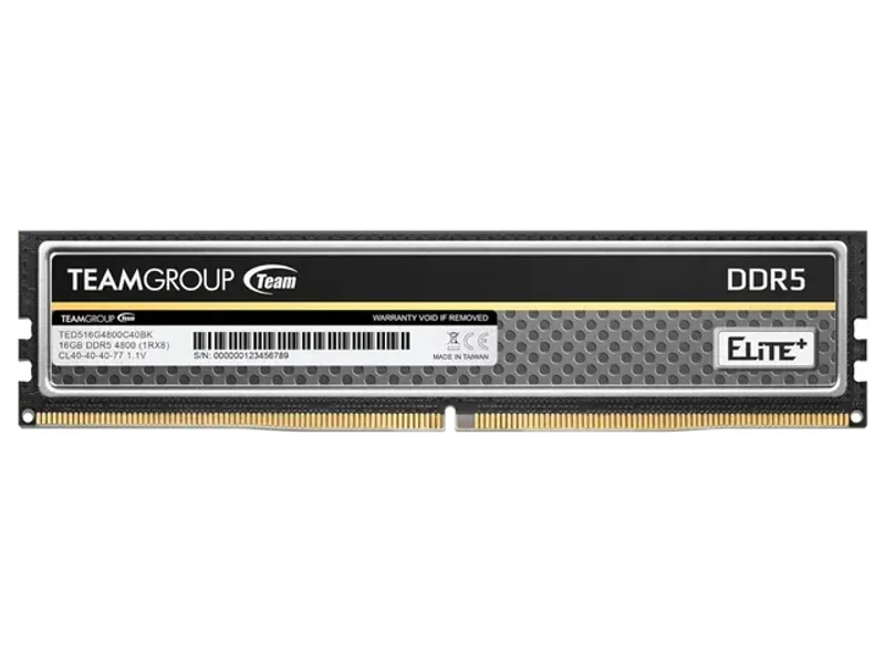 TEAMGROUP Elite Plus 16GB ( 16GB x 1 ) 4800MHz DDR5 Ram (Black) ( CL40 )