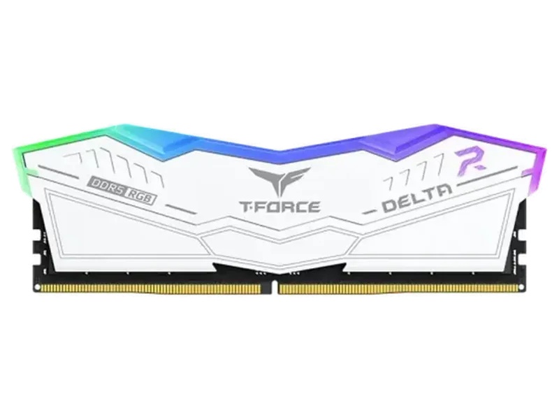 TEAMGROUP T-Force Delta RGB 16GB ( 16GB x 1 ) 5200MHz DDR5 RAM (White) ( CL40 )