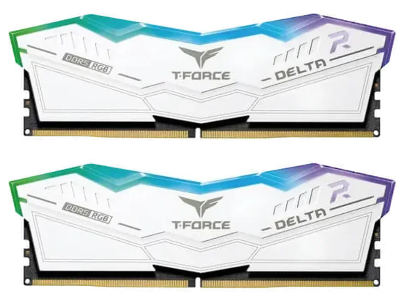 TEAMGROUP T-Force Delta RGB 32GB ( 16GBx2 ) 5200MHz DDR5 RAM (White) ( CL40 )