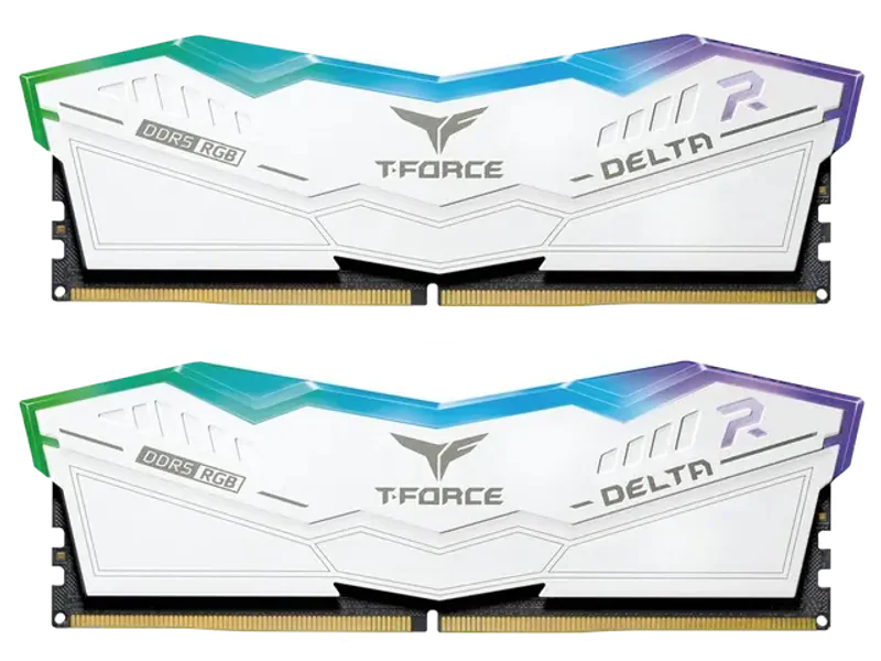 TEAMGROUP T-FORCE DELTA RGB 32GB (16GBX2) DDR5 6400MHZ DESKTOP RAM (WHITE)