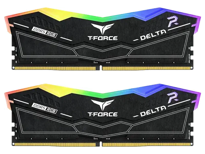 TEAMGROUP T-Force Delta RGB DDR5 RAM 64GB (2x32GB) 6400MHz PC5-51200 CL30 M-DIE Desktop Memory Module RAM for 600 700 Series Chipset XMP 3.0 Ready Black FF3D564G6400HC30CDC01