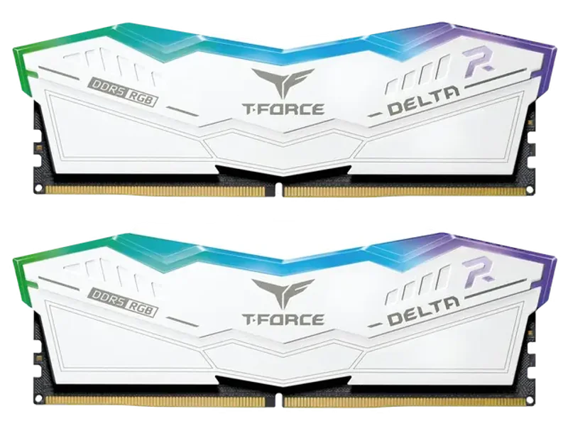 TEAMGROUP T-FORCE DELTA RGB 64GB (32GBX2) DDR5 6000MHZ DESKTOP RAM (WHITE)