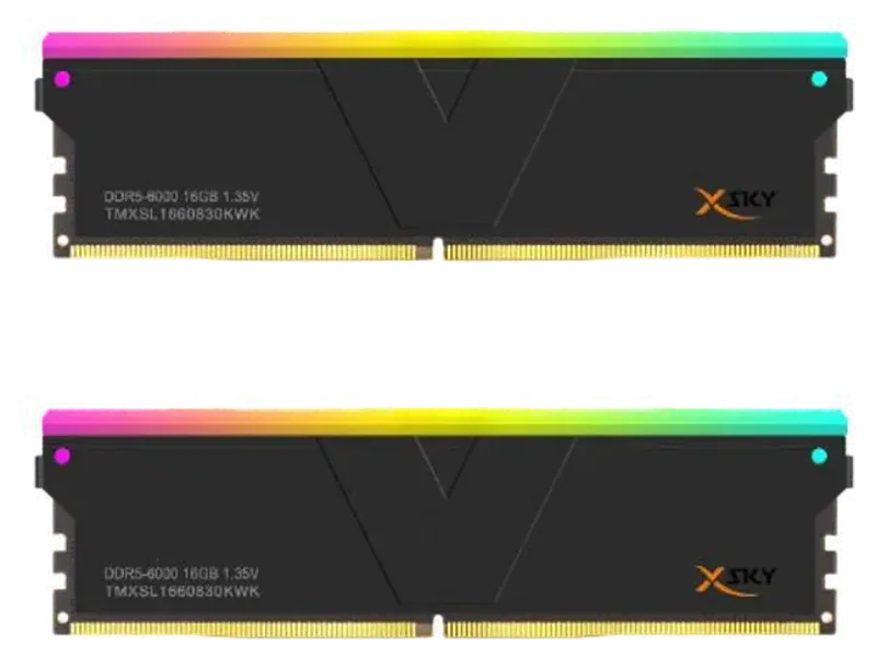 V-COLOR Manta XSky RGB 32GB ( 16GB x 2 ) 6000MHz DDR5 RAM ( Black ) ( CL30 )