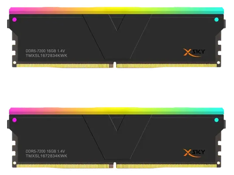 V-COLOR Manta XSky RGB 32GB ( 16GB x 2 ) 7200MHz DDR5 RAM ( Black ) ( CL34 )