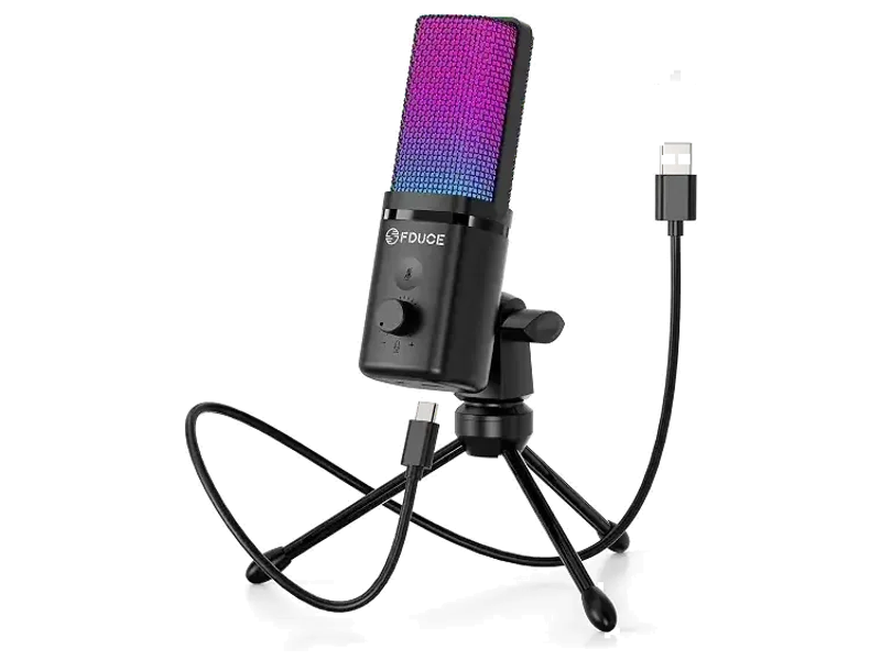 FDUCE M 160 USB Gaming Microphone, Condenser RGB Mic for Streaming