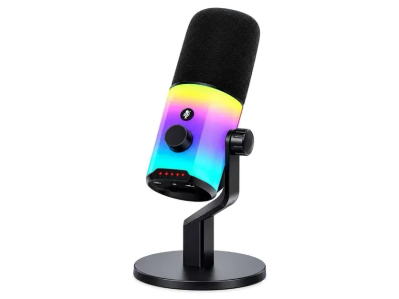 Youthvilla ZX-778 USB Desktop Microphone with RGB Light, Mic for Gaming, Streaming, Podcast Microphone