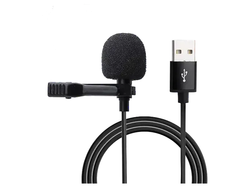 USB Lavalier Microphone 4.9ft Lapel Clip on Mic Omnidirectional Lapel Shirt Collar Mic Small for Laptop PC Computer Gaming Podcast Mac YouTube Skype Audio Video Recording Interviews Plug & Play