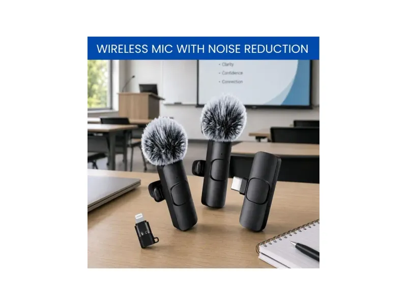 SYARA Dual Wireless Mic for YouTube Vlog Podcast Recording with ANC CC243 Microphone