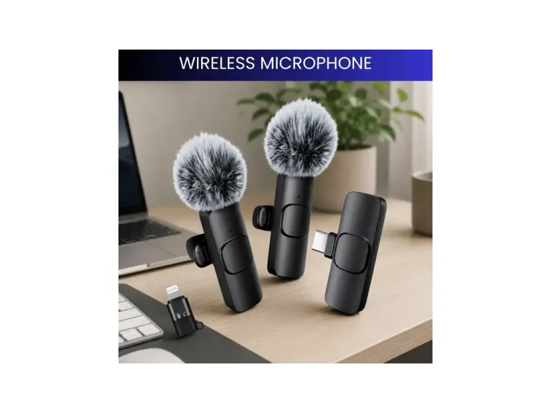 SACRO Dual Wireless Mic for YouTube Vlog Podcast Recording with ANC EC413 Microphone