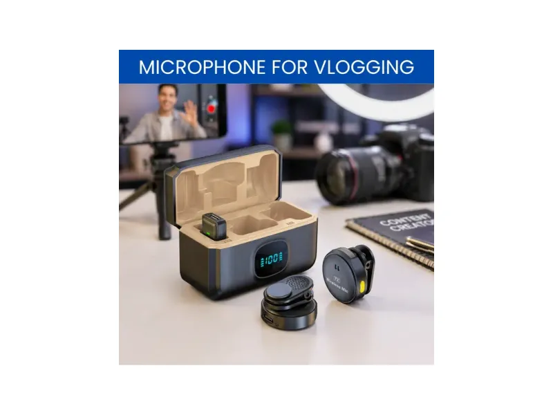 FRONY Wireless Mic for YouTube with Charging Case For Vlogging, Reels & InterviewsO168 Microphone