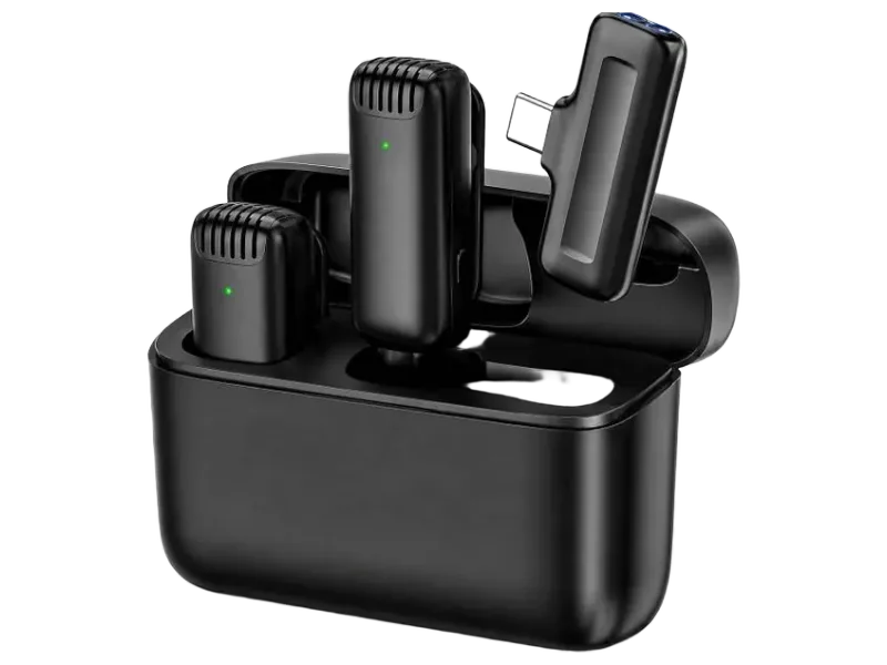 FastPack J13 Wireless Microphone for Phone & Android, Dual Clip-On Collar Mic Microphone