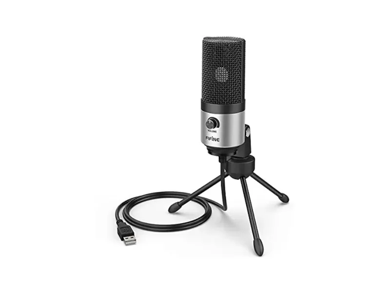 Fifine K669(Silver)-USB Microphone for Zoom Video Meeting ,Online Class on PC/Computer- Microphone