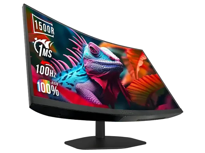Sceptre 27 inch curved gaming monitor 1500R 100Hz HDMI X2 DisplayPort 1ms 100% sRGB integrated speakers machine black 2024 (C275W-FW100T)