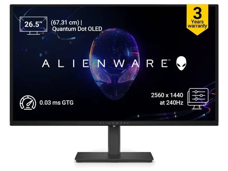 DELL Alienware Series 67.31 cm (27 inch) Quad HD LED Backlit OLED Panel Gaming Monitor (AW2726DM)
