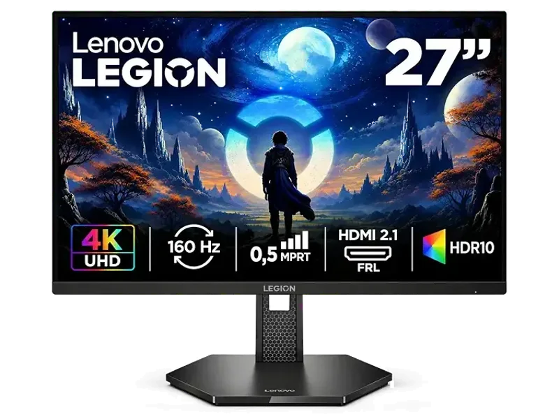 Lenovo Legion 27U-10 27-Inch 4K UHD (3840x2160) IPS Gaming Monitor, 160Hz Refresh Rate, 0.5ms, HDR10, NVIDIA G-Sync & AMD FreeSync Premium, 99% sRGB, 2xHDMI 2.1, 1xDP 1.4, 67D1GAC1IN