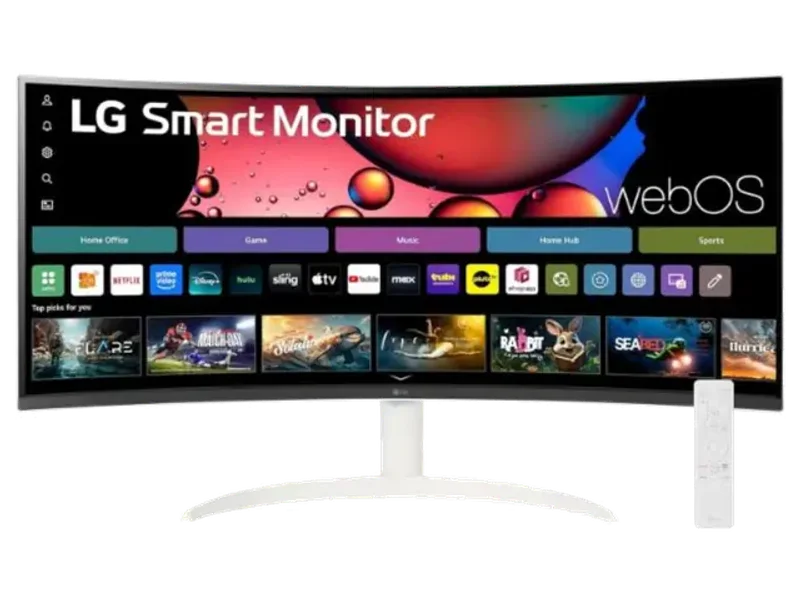 LG 34SR60QC-W 34 Inch 2K QHD 100Hz VA Panel 99% SRGB 5MS Curved AMD Freesync Smart Monitor