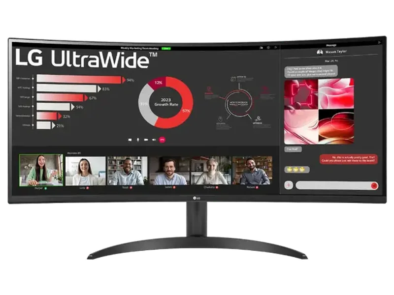 LG 34WR50QC-B 34 Inch 2K QHD 100Hz VA Panel 99% SRGB 5MS AMD Freesync Curved Gaming Monitor