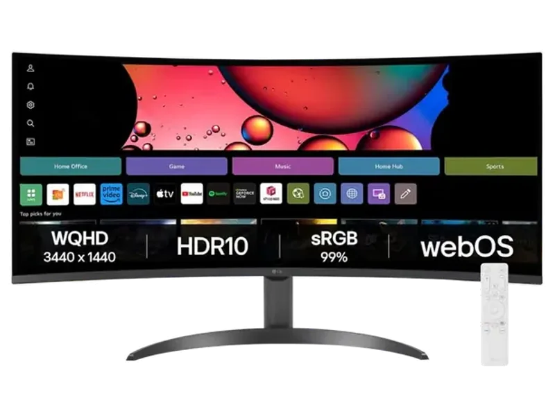 LG 34SR60QC-B 34-INCH MYVIEW SMART MONITOR WQHD CURVED SCREEN 100HZ WITH WEBOS