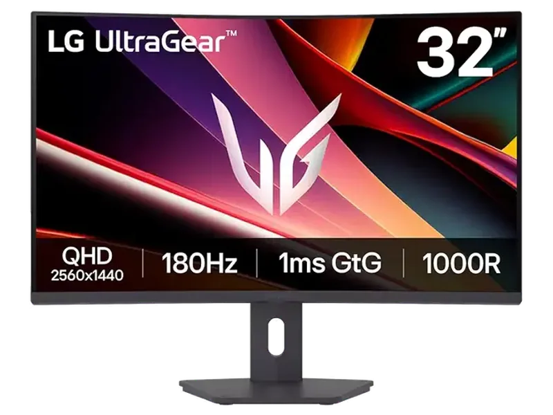 LG 32-inch 32G600A-B, Ultragear VA Panel QHD (2560 x 1440) Curved Gaming Monitor, 180Hz, 1ms, 3000:1 Contrast, 99% sRGB, AMD FreeSync, HDMI, DisplayPort, Tilt/Height/Swivel Adjustable Stand, Black