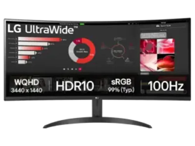 LG UltraWide 34WR50Qk-B Quad HD 34 inch Curved VA LCD Monitor Black