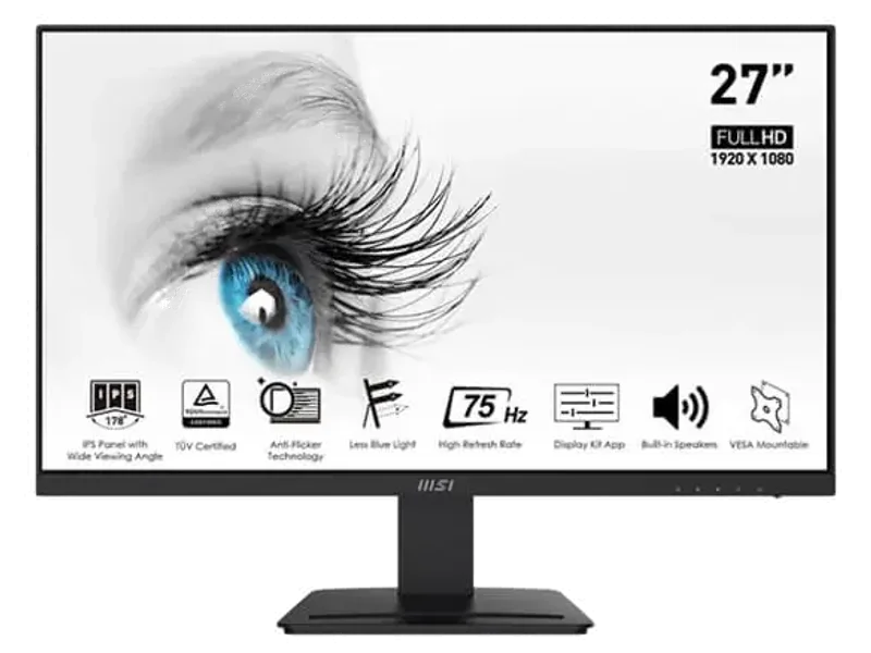 MSI Pro MP273 27 Inch FHD 75Hz IPS Panel 100%SRGB AMD Free Sync Business Monitor