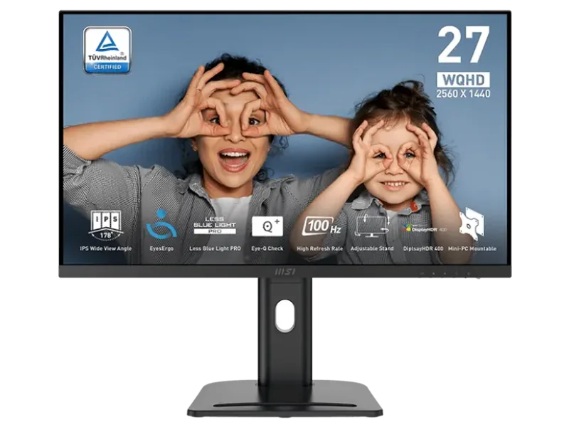 MSI Pro MP273QP E2 27 Inch 2K QHD 100Hz IPS Panel 118%SRGB 1MS Adaptive Sync Business Monitor