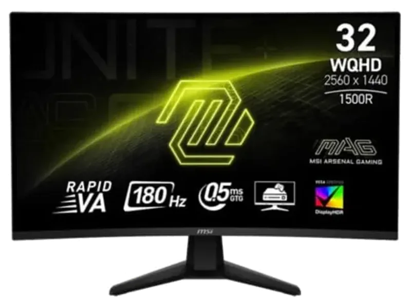 MSI MAG 32CQ6F 32 Inch 2K WQHD 180Hz VA Panel 101% SRGB 0.5MS AMD FreeSync VA Gaming Monitor