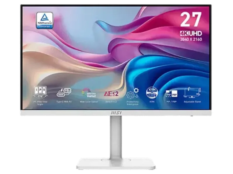 MSI Modern MD272UPHW 27 Inch 4K UHD 60Hz IPS Panel 124% SRGB 4MS Adaptive Sync Business Monitor ( White )