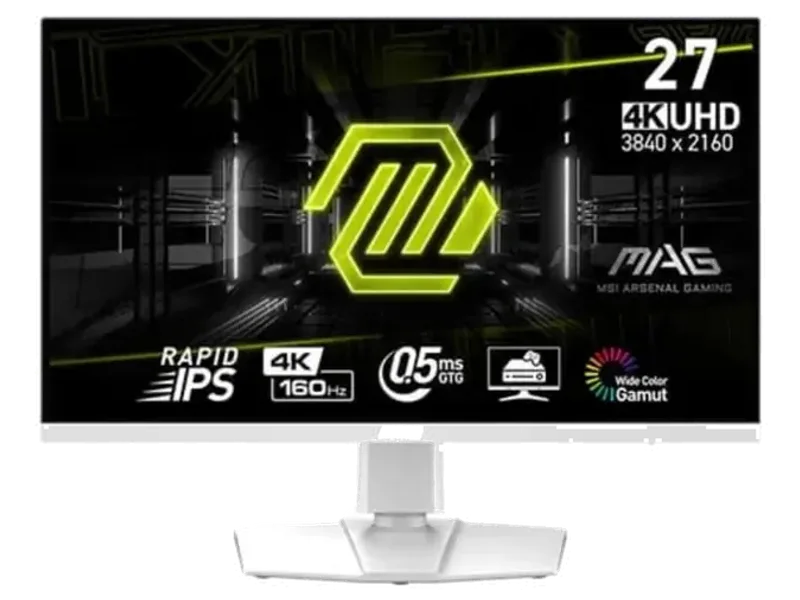 MSI MAG 274URFW 27 Inch 4K UHD 160Hz IPS Panel 133% SRGB 0.5MS Freesync Gaming Monitor White